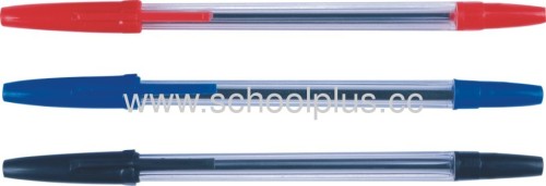 Transparent barrel ball pen