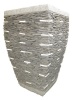 Natural stacked stone mosaic flower pot