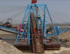 Sand bucket dredger ship