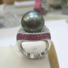 925 silver black pearl ring,sterling silver jewelry,pearl jewelry,fine jewelry