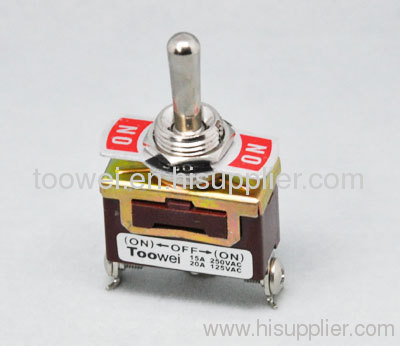 Toggle switch ON-OFF-ON spring to OFF