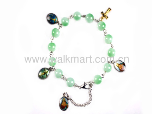 Plastic bracelet with green