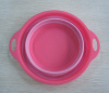 new round shape plastic folding bow collapsible bowl