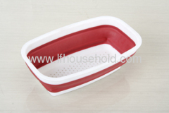 Square fold plastic colander