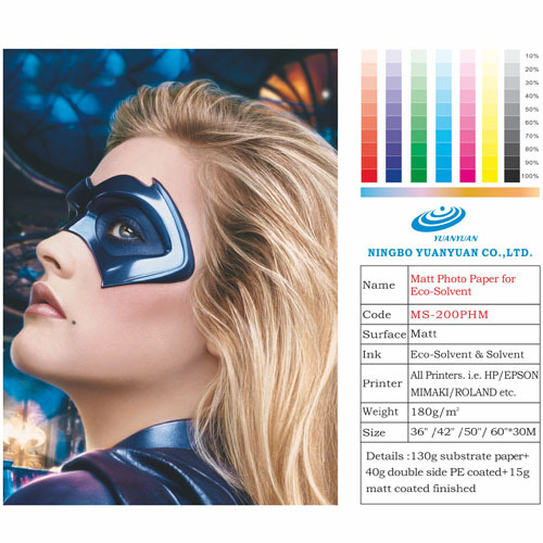 Inkjet Matt Photo Paper for Eco-solvent