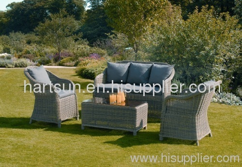 Outdoor round wicker sofa group