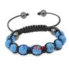 Vnistar shamballa 10mm beads bracelets with blue crystal