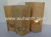 small stand up paper bag with zipper and window for coffee