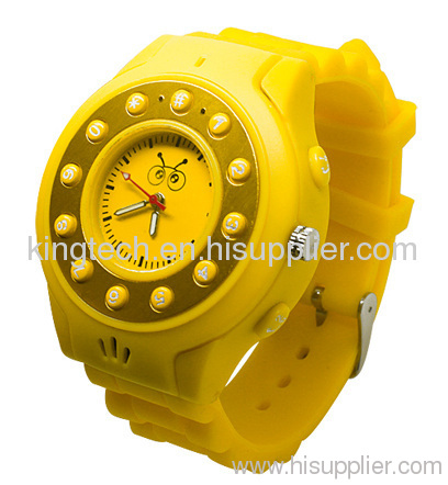 yellow watch phone with one key SOS remote monitor