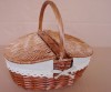 Chinese wicker basket with cover and handle