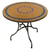 Wrought iron and ceramic mosaic round dining table