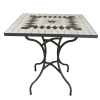 Wrought iron and ceramic mosaic square table