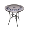 Wrought iron and ceramic mosaic round table