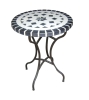 Wrought iron and ceramic mosaic round table