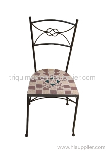Wrought iron and ceramic mosaic chair