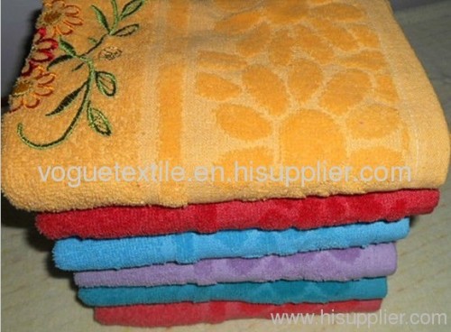 100% cotton embroidered velvet jacquard bath towel