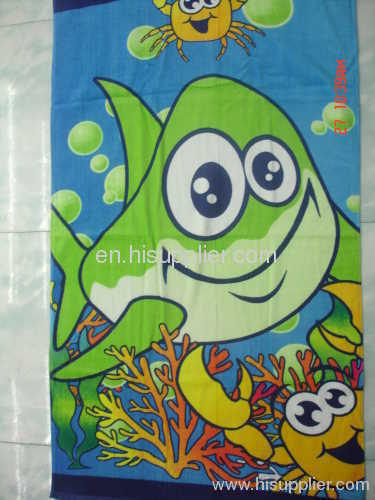 100% cotton velour beach towel ,reactive printed beach towel