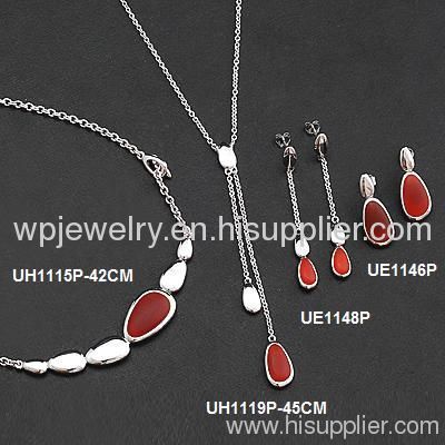 925 sterling silver jewelry set with rhodium plating