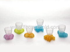 foot shape hand shape egg cup set of 4 with spoon
