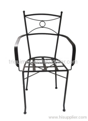 Powder coated wrought iron armchair