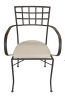 Powder coated wrought iron armchair