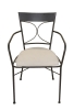 Powder coated wrought iron armchair