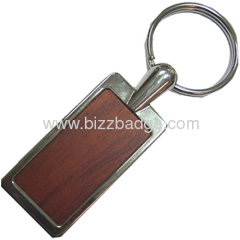 Metal wood car keychain