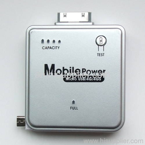 2200mah dual emergency charger for iphone and blackberry