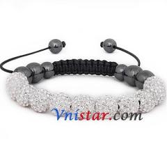 Wholesale clear crystal stones bead macrame bracelet SBB088-12
