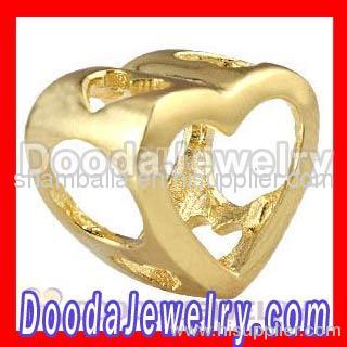 Cheap european Gold Heart Charm Beads Wholesale