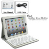 White Folio Leather Case With Bluetooth Silicon Keyboard for iPad2nd& iPad3rdGen