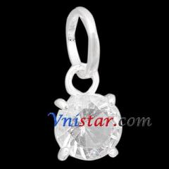 Wholesale vnistar silver plated crystal stone diamond charms UC111-1