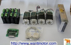 High Quality 4 Axis Nema 23 Stepper Motor 425oz-in CNC & Driver with 4.2A Peak current, 128 Microstep Mill Control