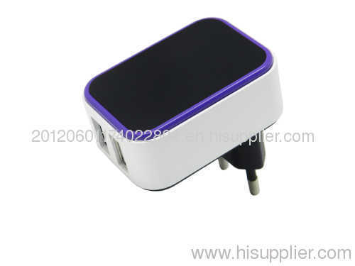 Dual usb wall adapter