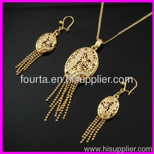 Flower Shape Fashion 18K Gold Plating Muslim Jewelry Set 1120366