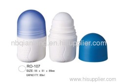 latest petg 80ml 3D white roll on bottle roll on with blue cover