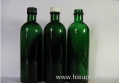 2012 most popular 200ml green long neck essential oil bottle mixed plastics + small cover plate