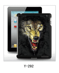 wolf picture iPad case 3d with 3d picture,pc case,rubber coated,multiple colors available