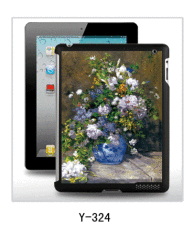 art painting iPad case with 3d picture,pc case rubber coated,multiple colors available