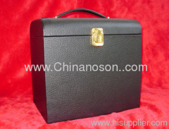 PU Leather black Lockable catch Fashion jewelry box29*20.5*27.5 cm