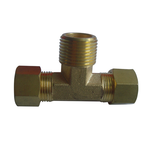 Brass Male Threaded Tee Fittings With Nut