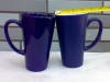 Couple blue ceramic mug