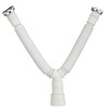 Y Shape Flexible Waste Pipe With Double Siphon Connector