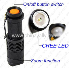 Mini Zoom Flash light with clip