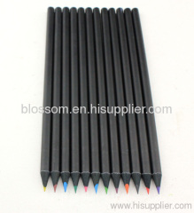 Matte black wooden color pencils custom quality