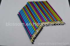 Metalic penicl color pencil ,metalic balck wood natural wood color pencils with custom quality and logo