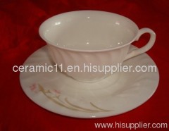 Ceramic coffee cup with dish