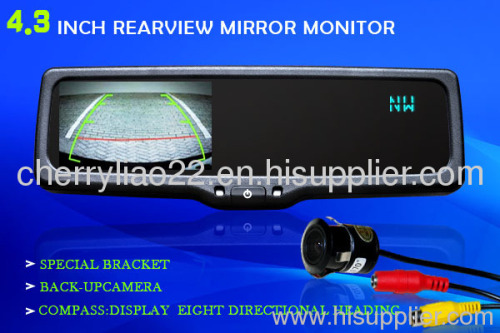 4.3 Inch Rearview Mirror Monitor with bluetooth support car camera