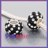 Crystal stone bead PSS837-38 with sterling silver single core and 925 stamped