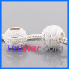 Round stardust sterling silver bead PSS928-2